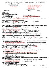 Kiểm tra học kỳ I năm học 2016 - 2017 môn thi Công nghệ lớp 11